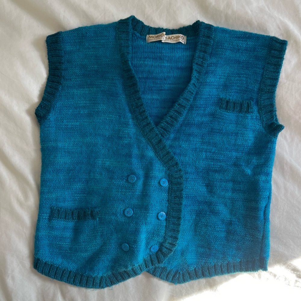 Morioka Sachiko knit vest - Japanese vintage, handmade